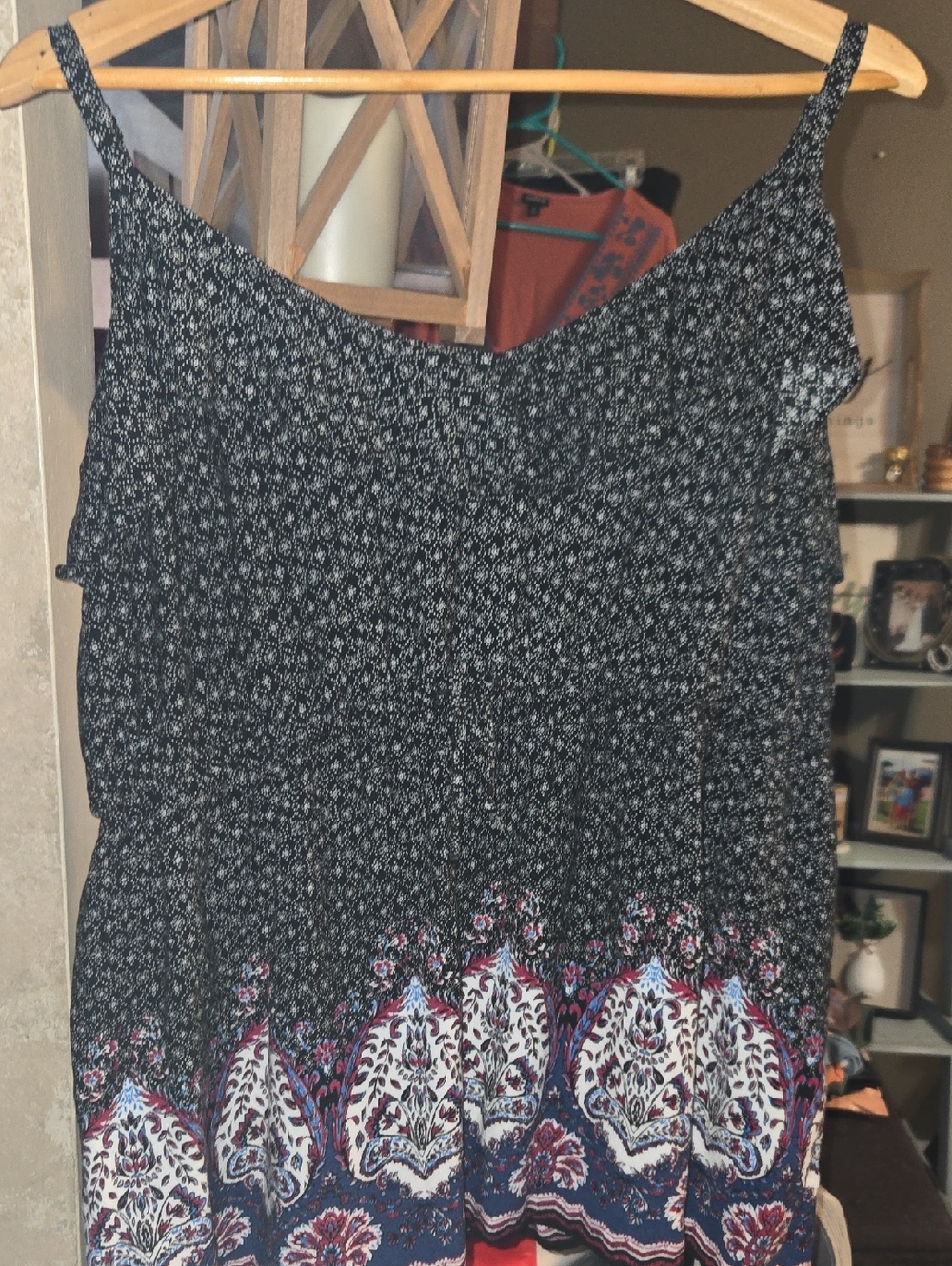 torrid Black Printed Spaghetti Strap  Top Boho style